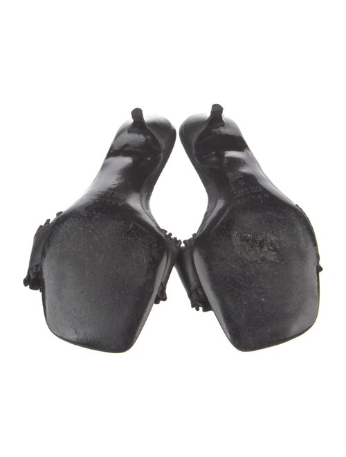 Celine Leather Ruffle Embellishment Slides