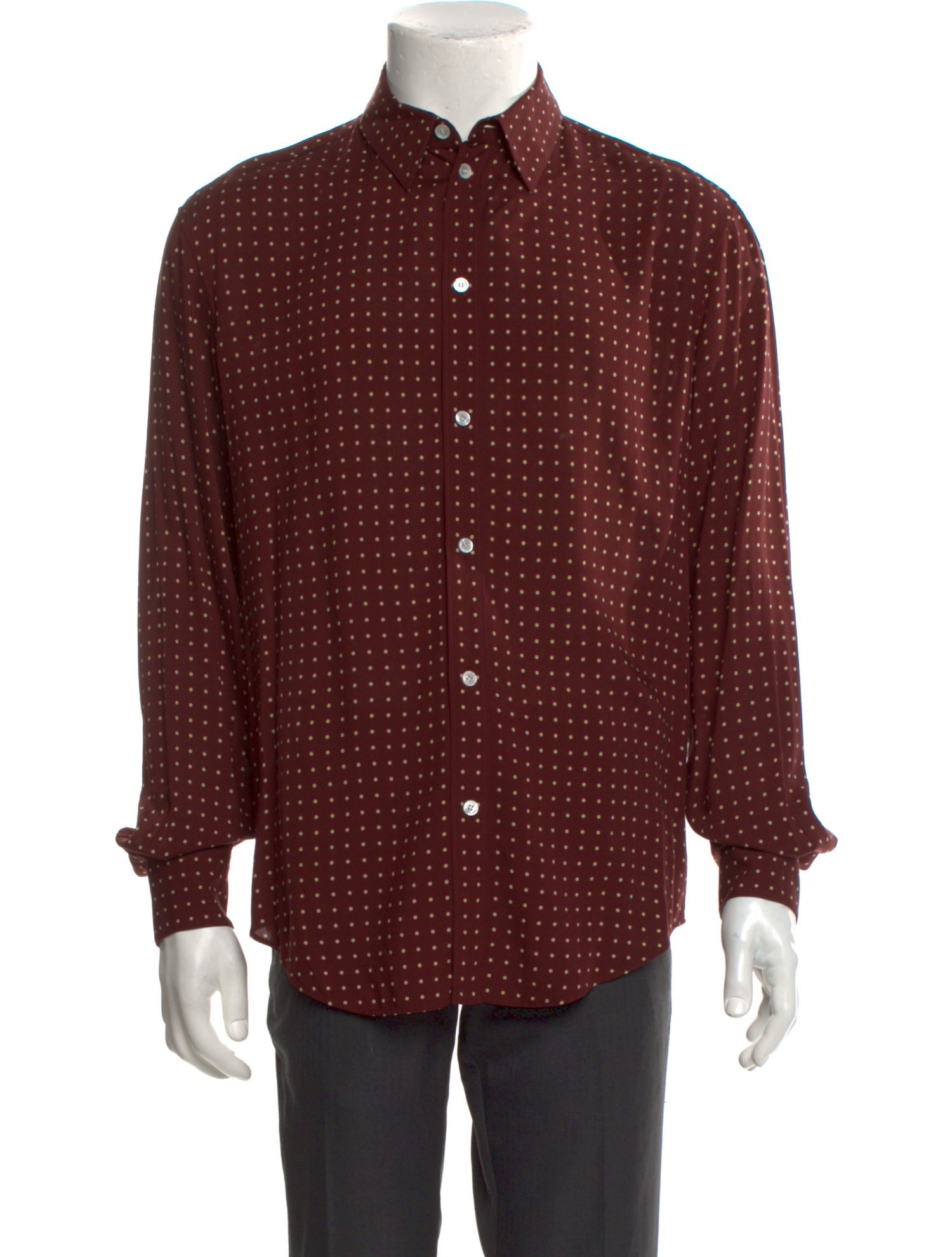 Celine Polka Dot Print Long Sleeve Dress Shirt