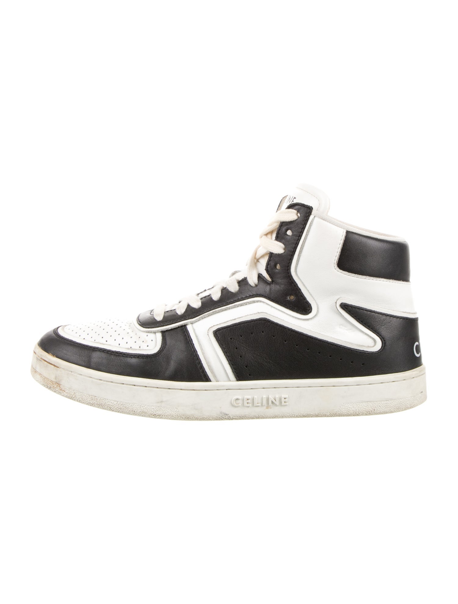 Celine Leather Colorblock Pattern Sneakers