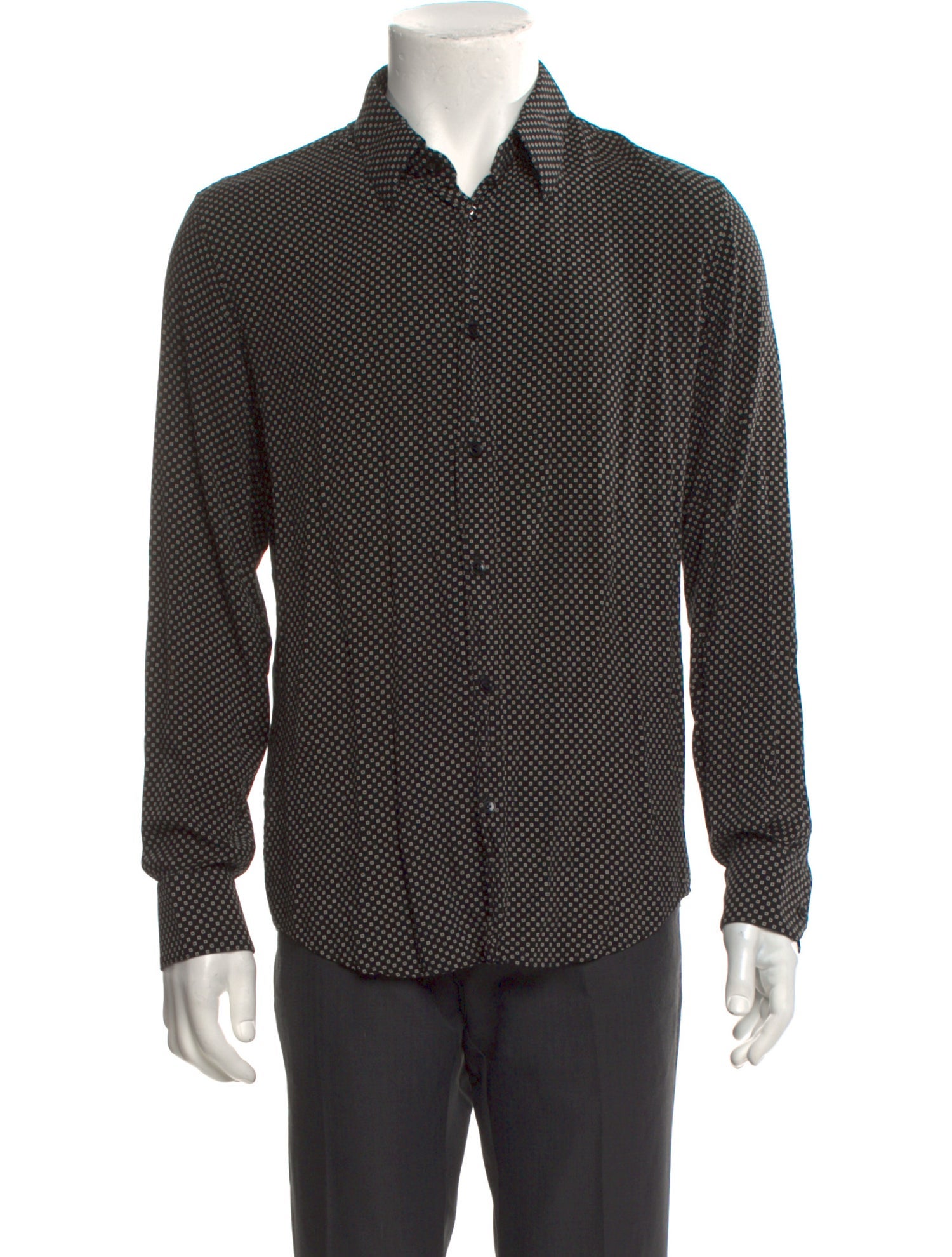 Celine Plaid Print Long Sleeve Shirt