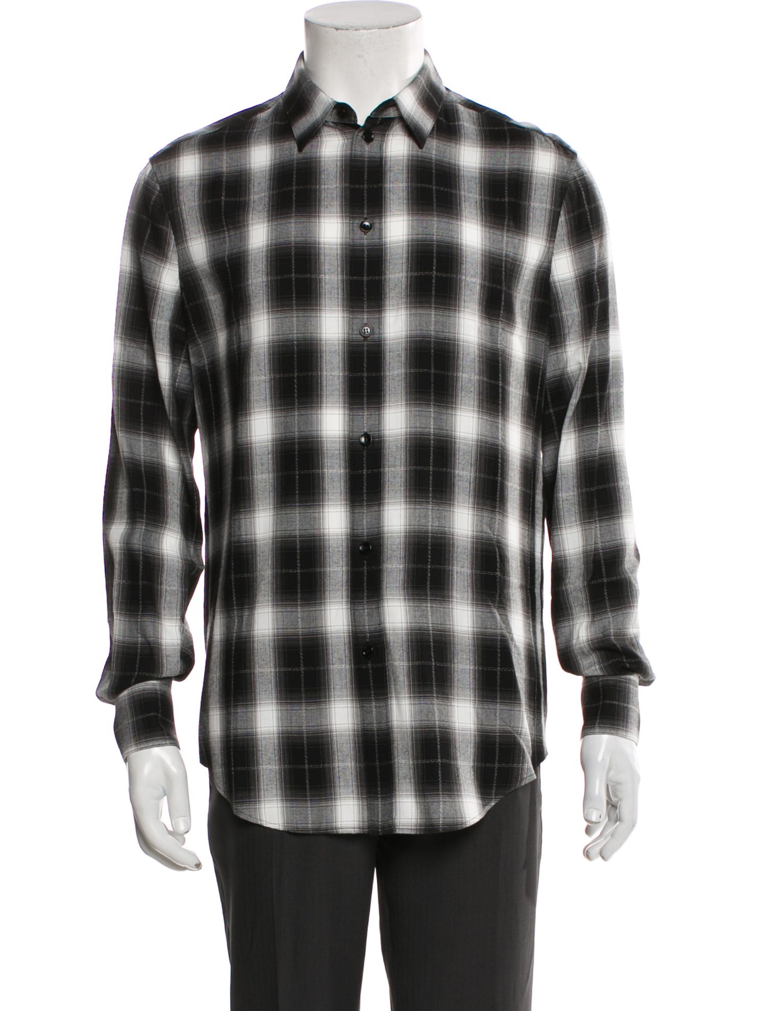 Celine Plaid Print Long Sleeve Shirt w/ Tags