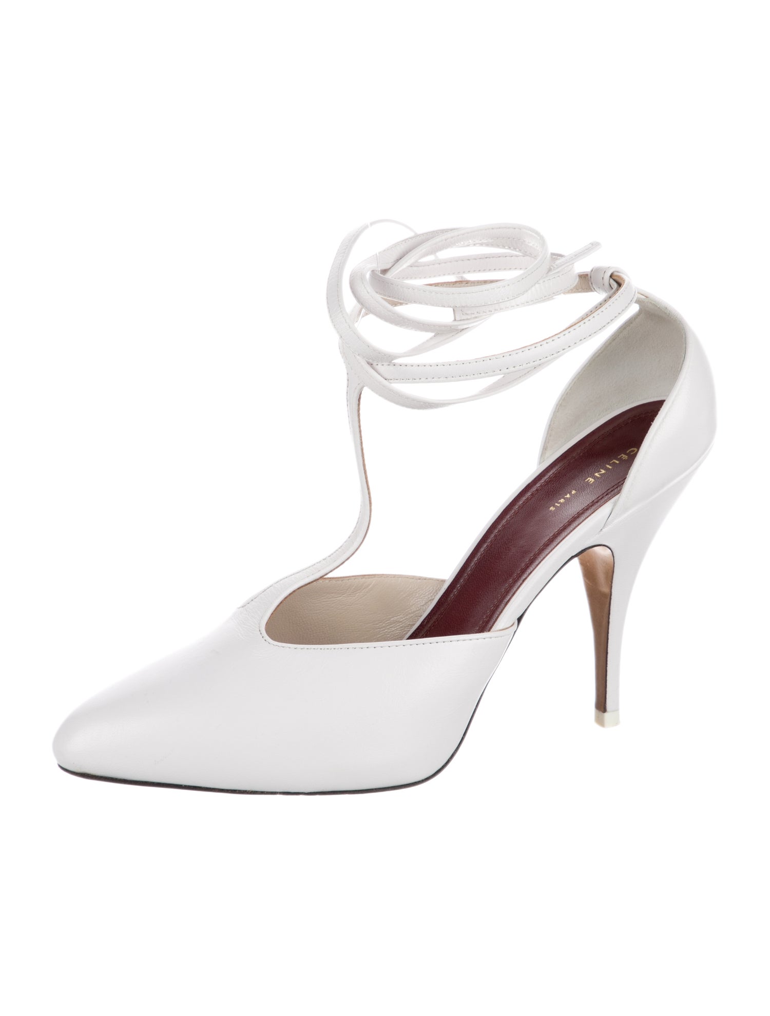 Celine Leather T-Strap Pumps