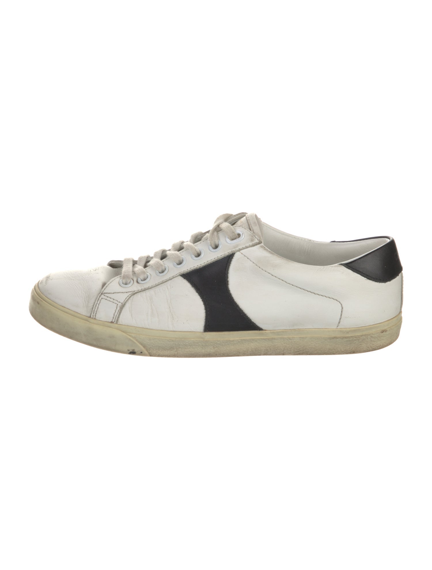Celine Leather Embroidered Accent Sneakers