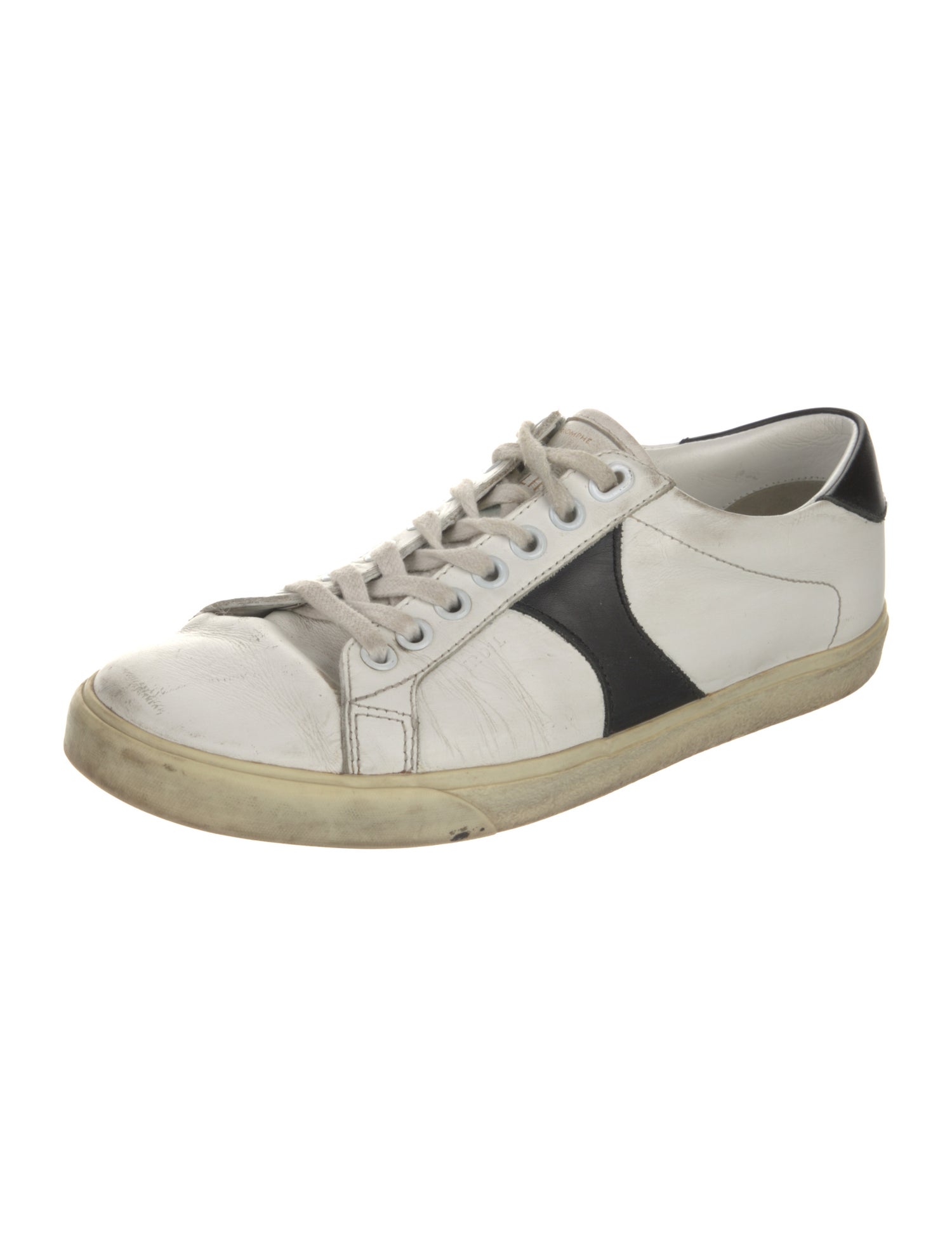 Celine Leather Embroidered Accent Sneakers