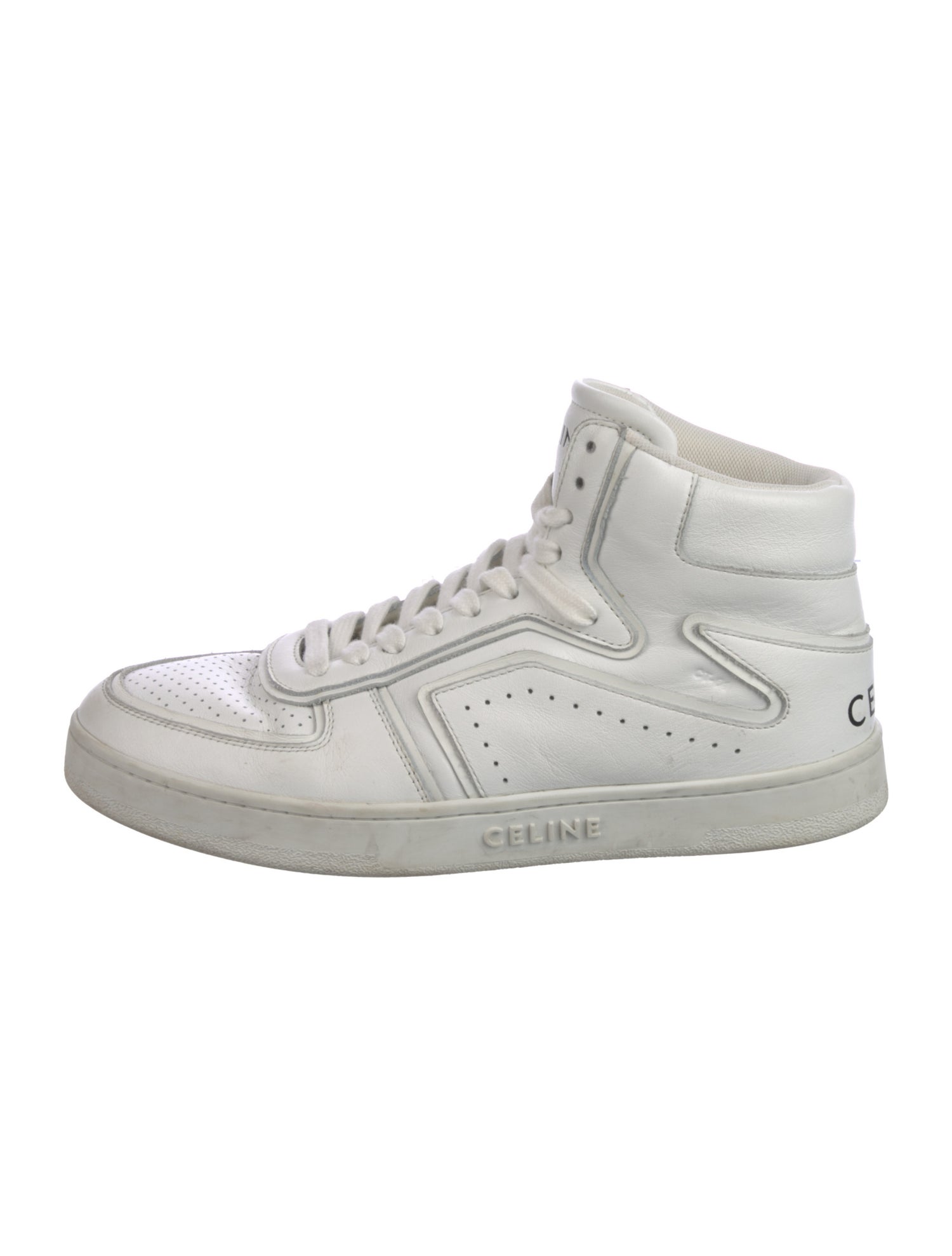 Celine Leather Lasercut Accents Sneakers