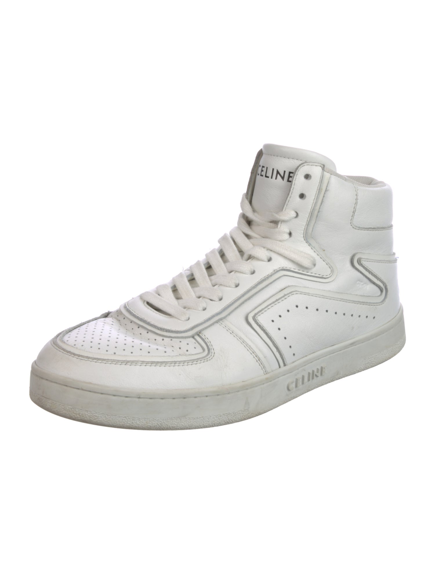 Celine Leather Lasercut Accents Sneakers