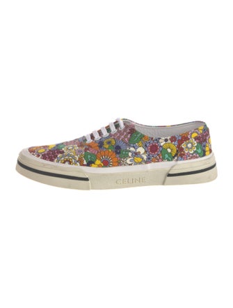 Celine Canvas Floral Print Sneakers