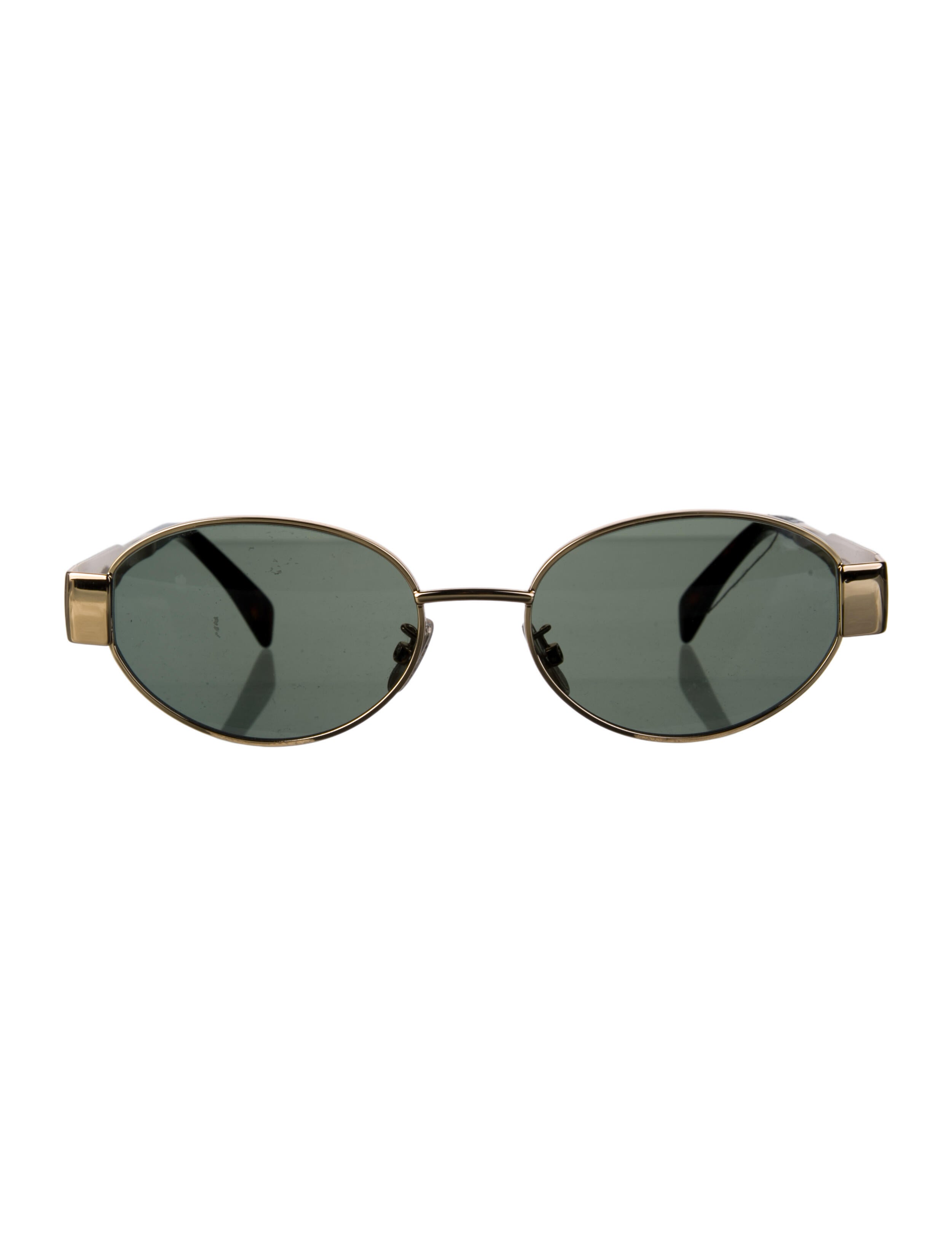 Celine Triomphe Gourmette Stud Earrings - Brass Stud