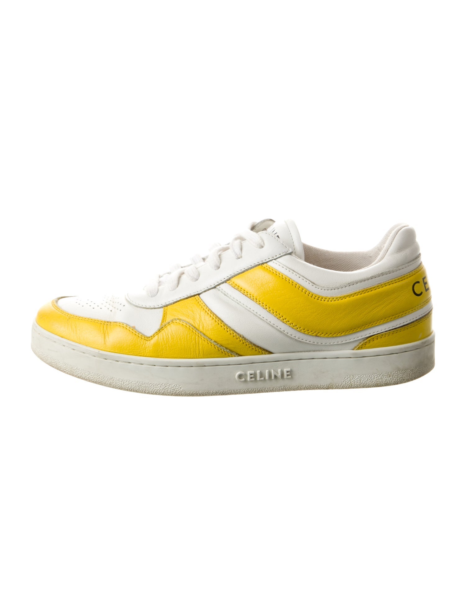 Celine Leather Colorblock Pattern Sneakers
