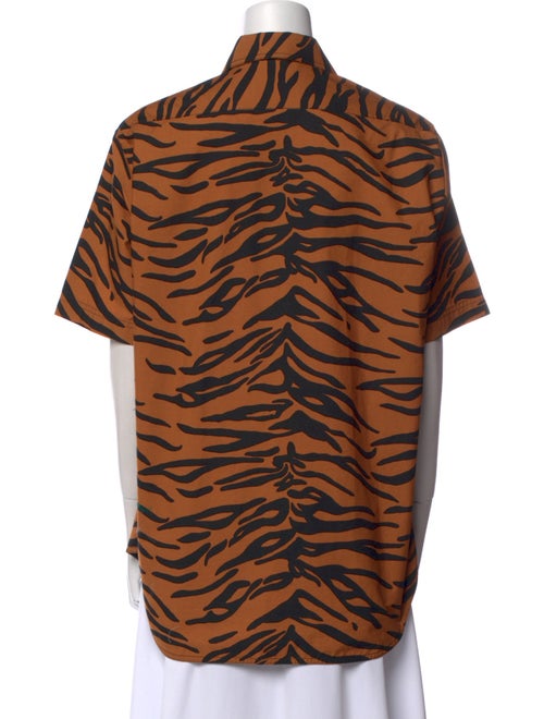 Celine 2016 Animal Print Button-Up Top