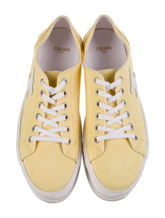 Celine Canvas Embroidered Accent Sneakers