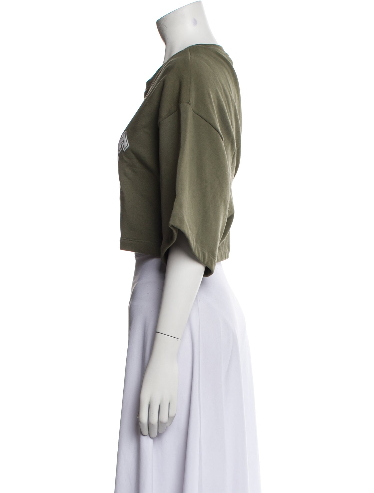 Celine Graphic Print Crew Neck Crop Top