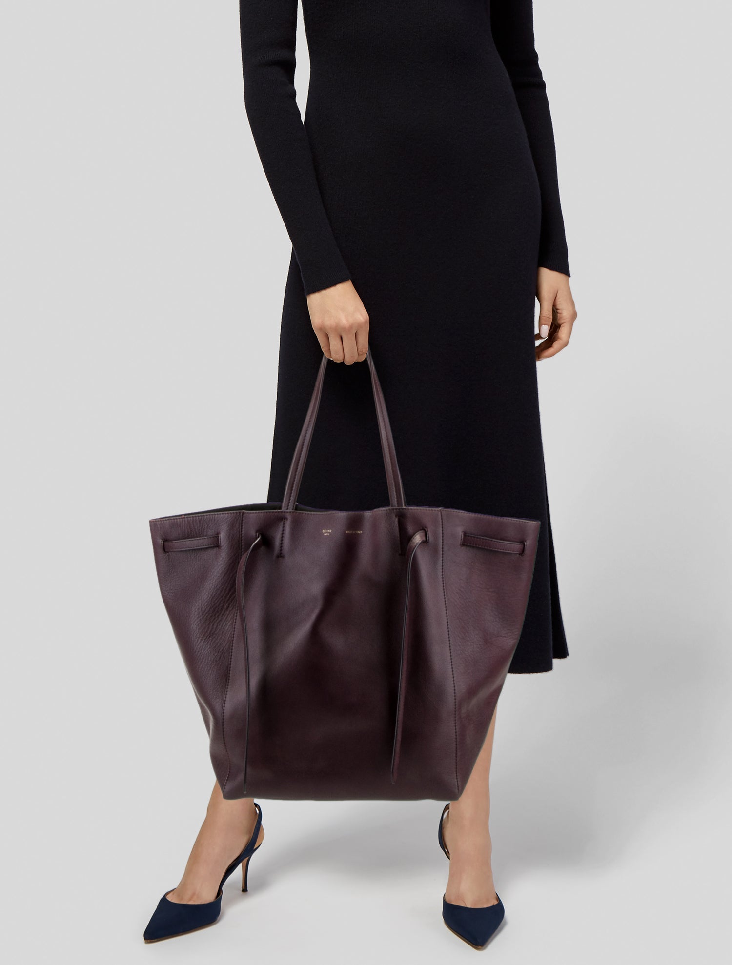 Celine Leather Cabas Phantom w/Belt Medium