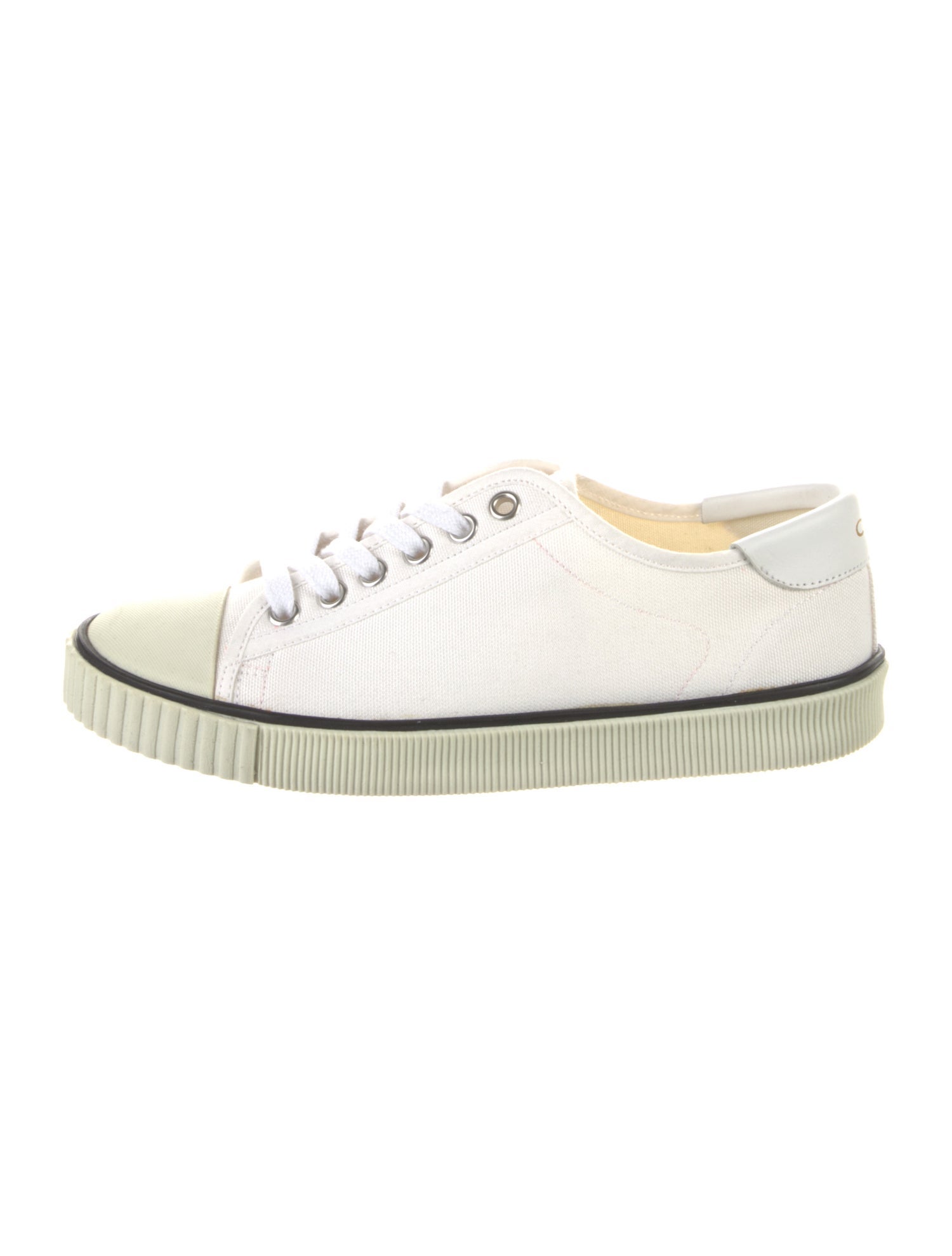 Celine Canvas Leather Trim Embellishment Sneakers