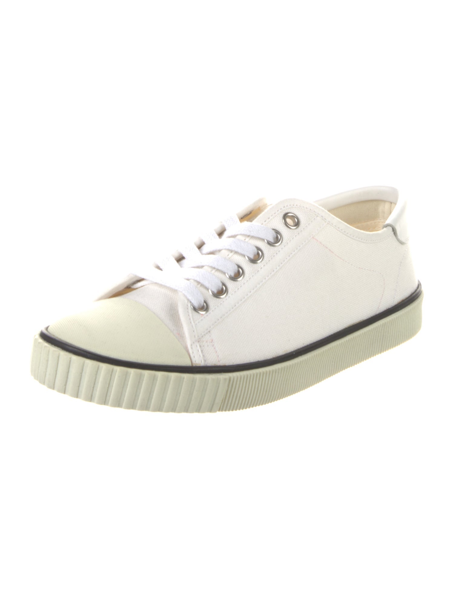 Celine Canvas Leather Trim Embellishment Sneakers