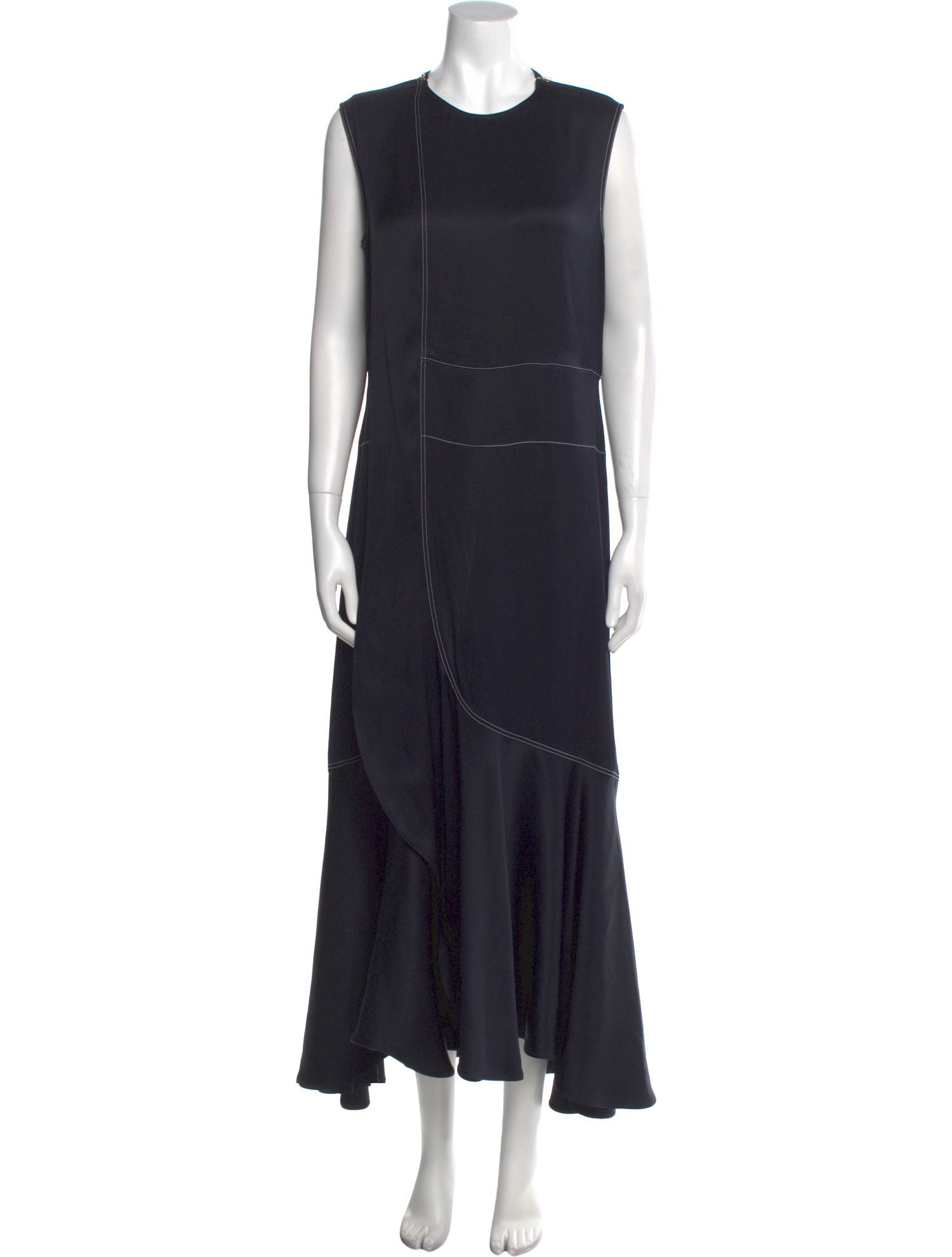 Celine Contrast Stitch Long Dress