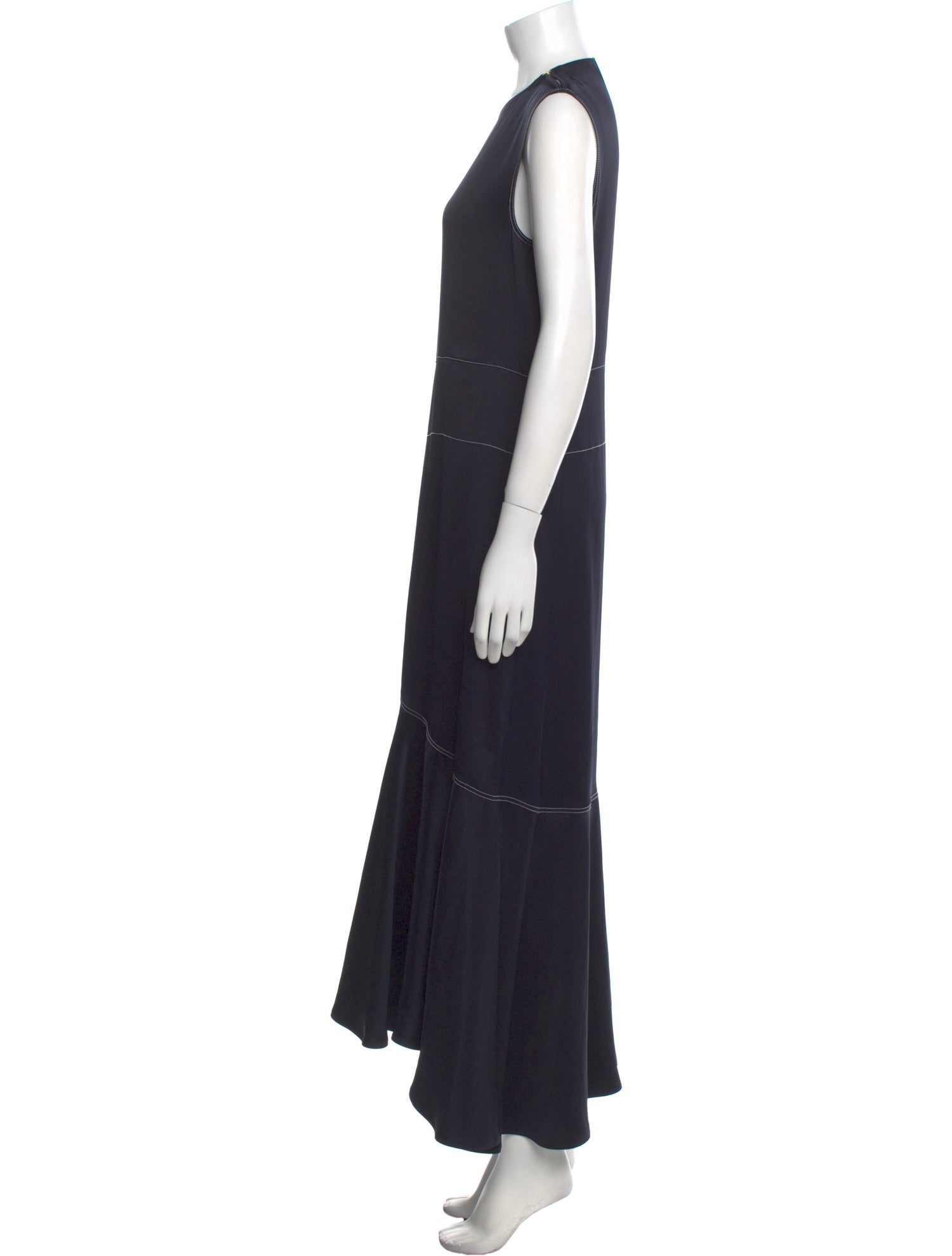 Celine Contrast Stitch Long Dress