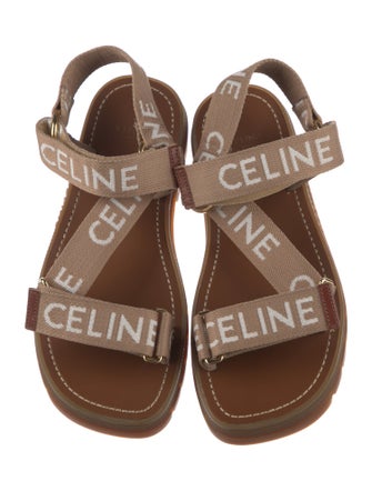 Celine Graphic Print Slingback Sandals