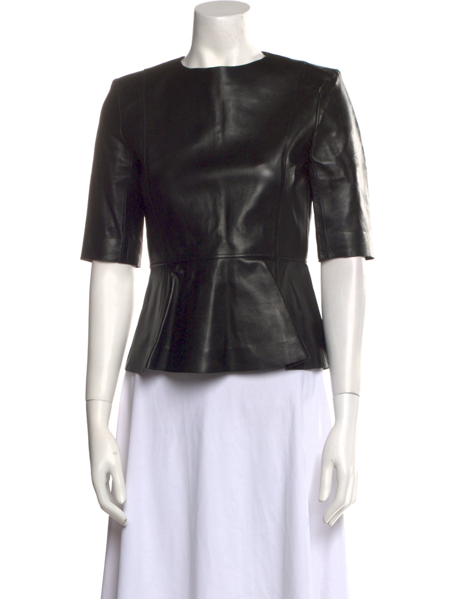 Celine Leather Crew Neck Top