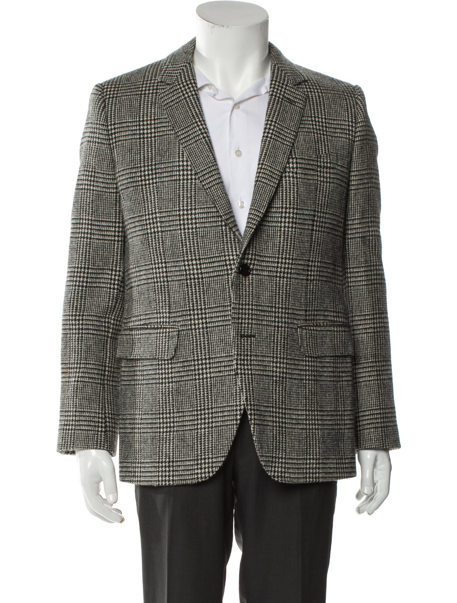 Celine Prince Of Wales Wool Blazer