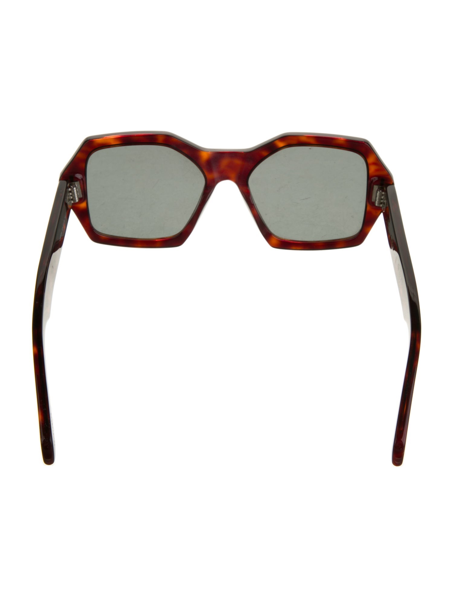 Celine Square Red Havana Oversize Sunglasses