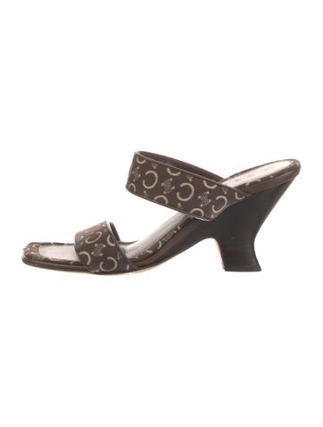 Celine Sandals Canvas Printed Slides IT 39 | 9