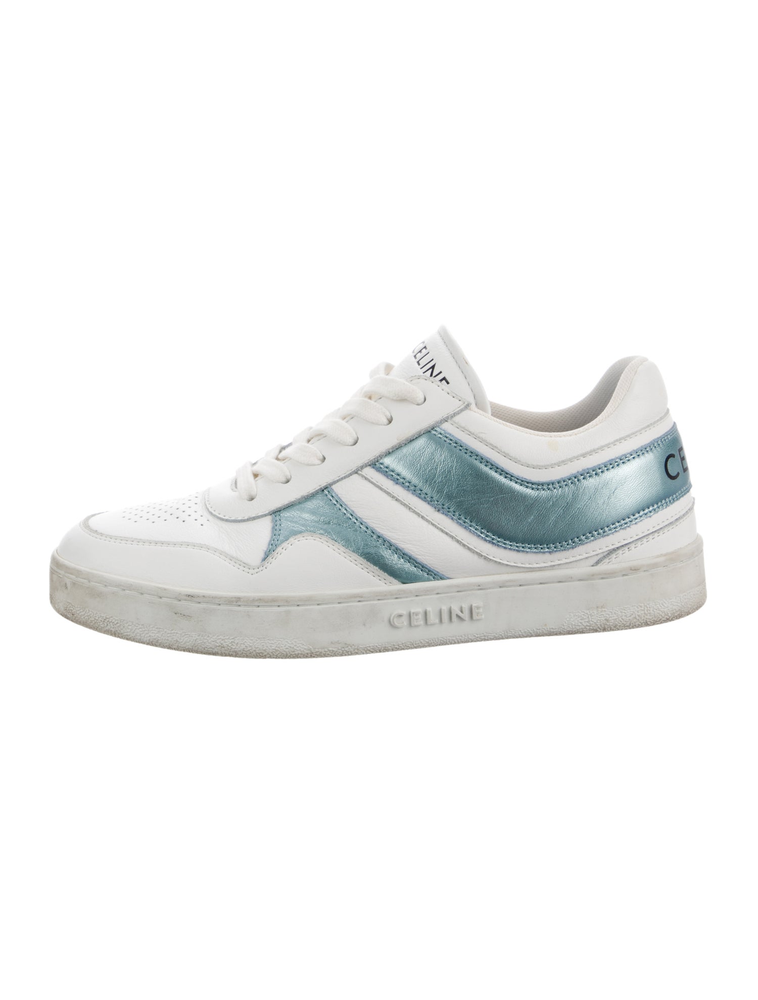 Celine Leather Colorblock Pattern Sneakers