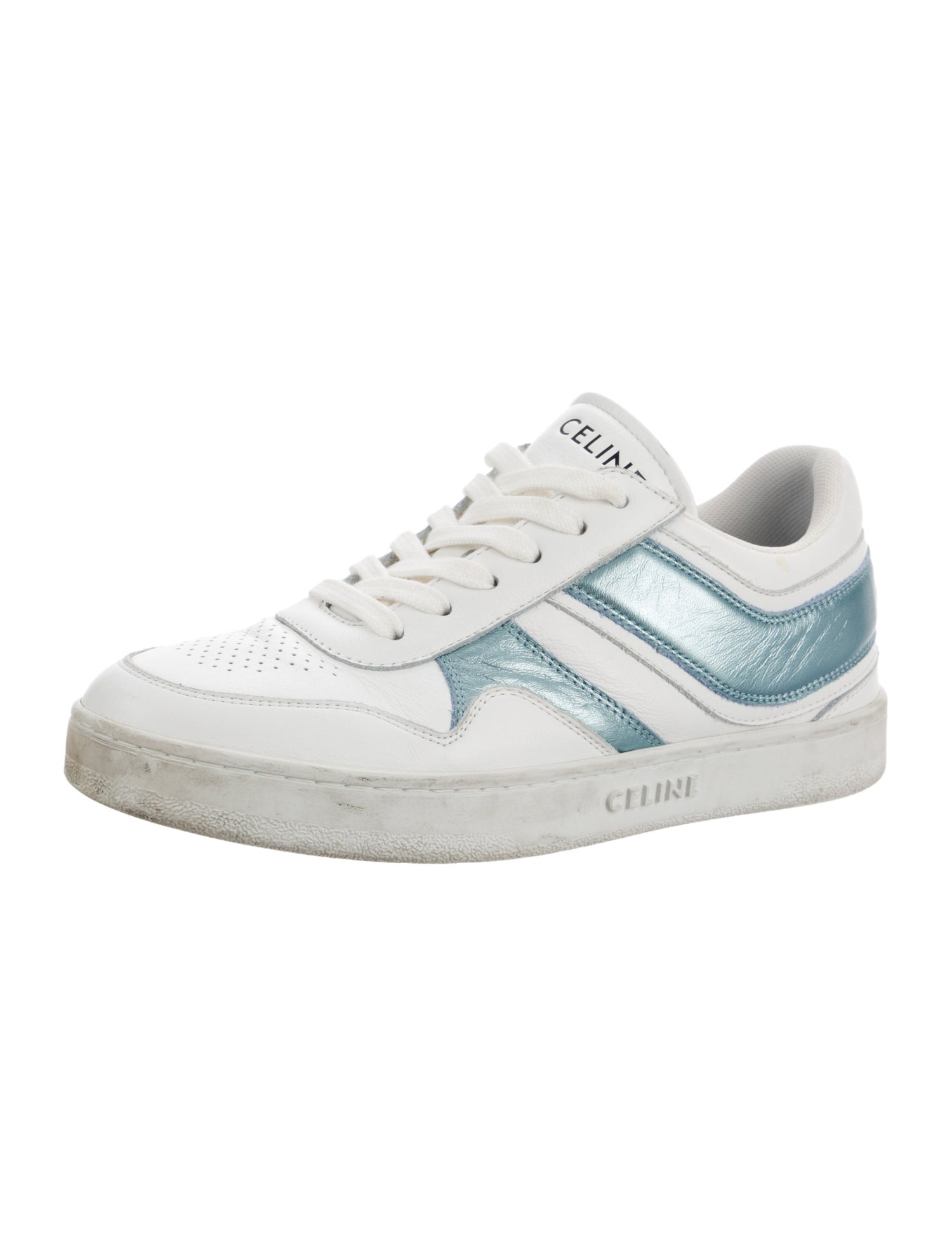 Celine Leather Colorblock Pattern Sneakers