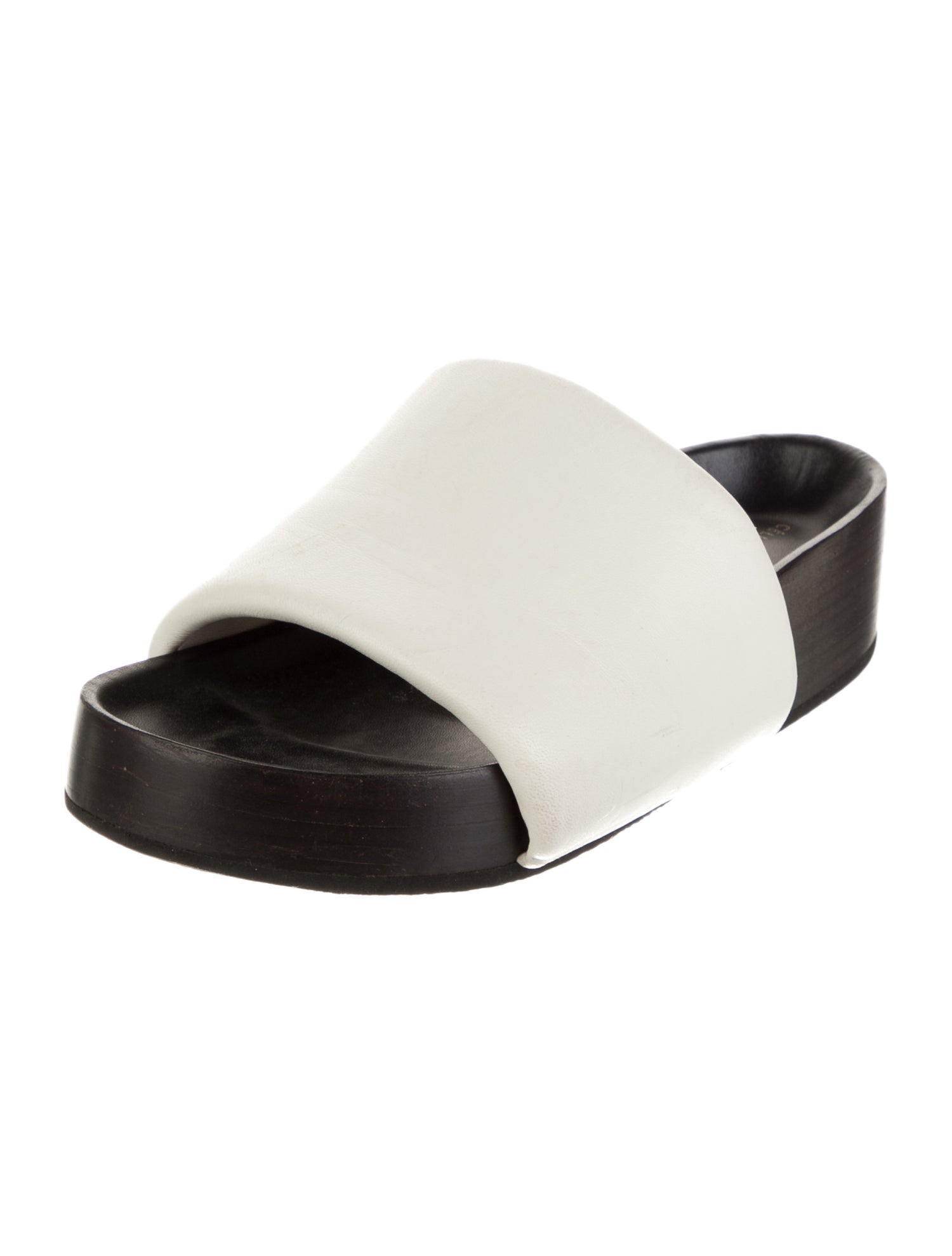 Celine Leather Colorblock Pattern Slides