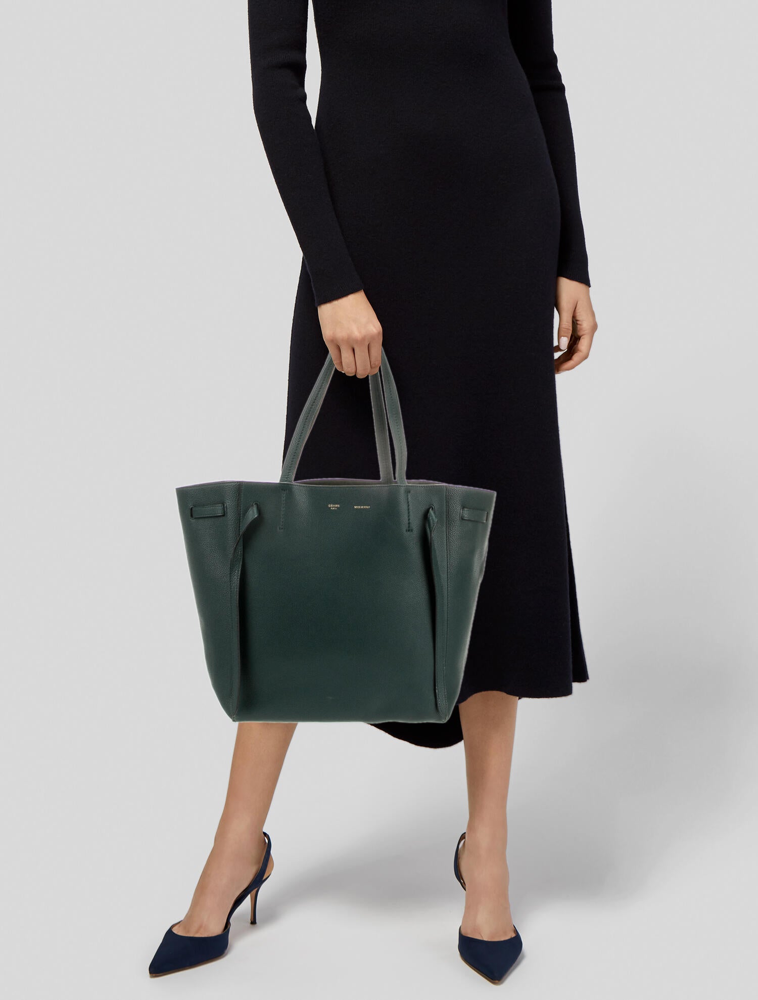 Celine Leather Cabas Phantom w/Belt Small