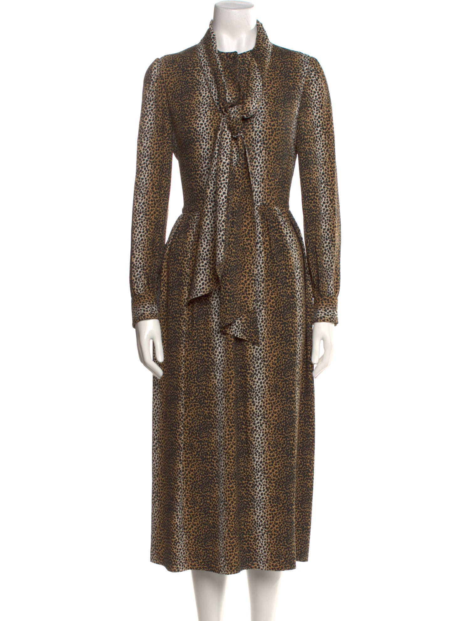 Celine Animal Print Midi Length Dress