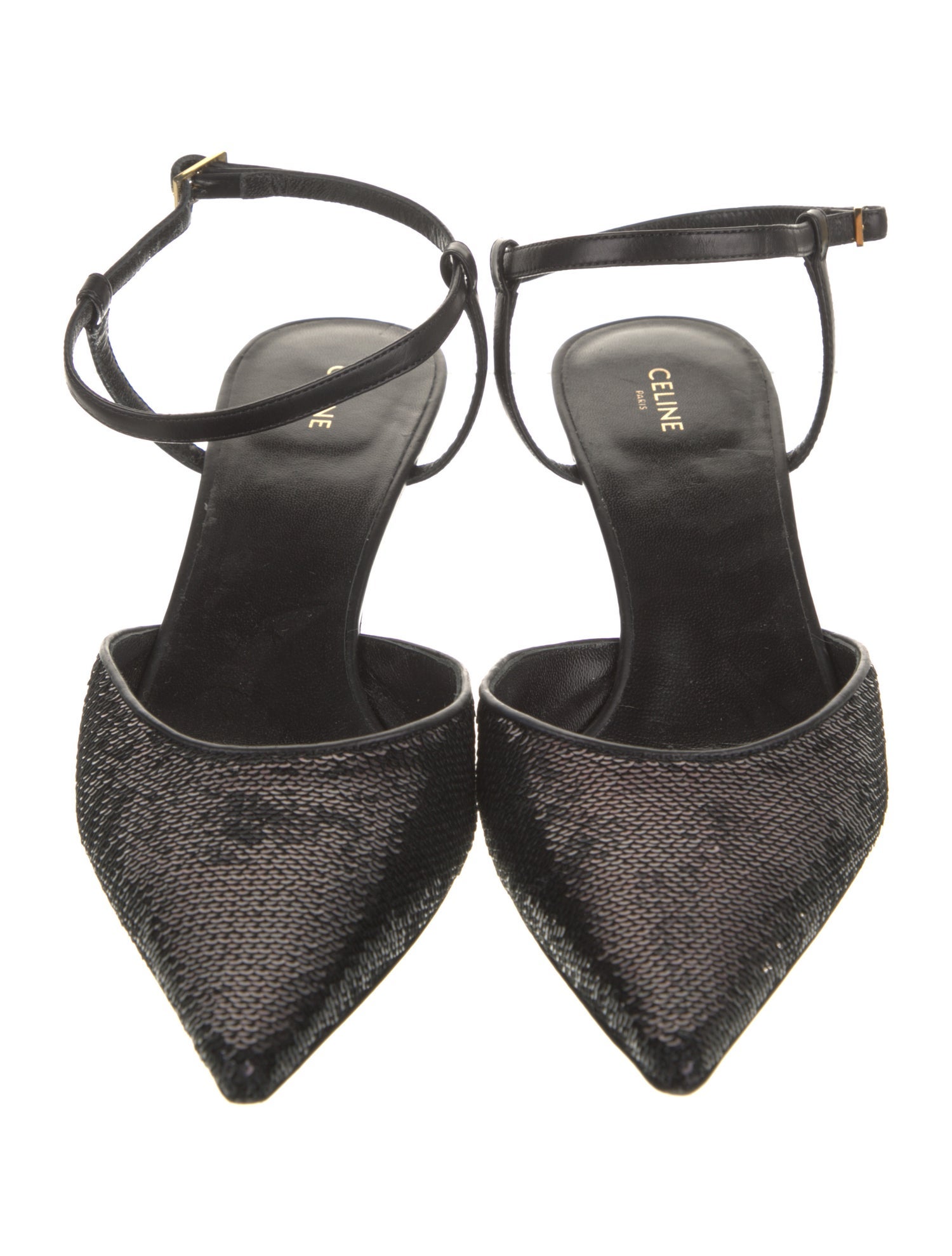 Celine Sequins Sequin Embellishments Slingback Pumps