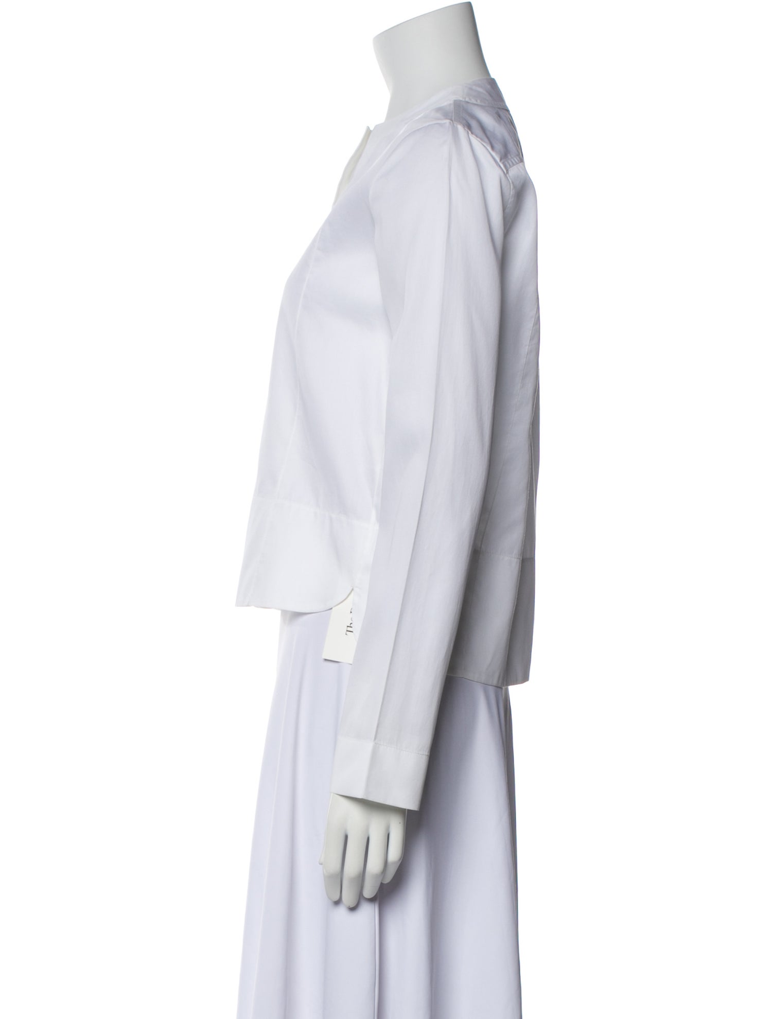 Celine Mock Neck Long Sleeve Button-Up Top