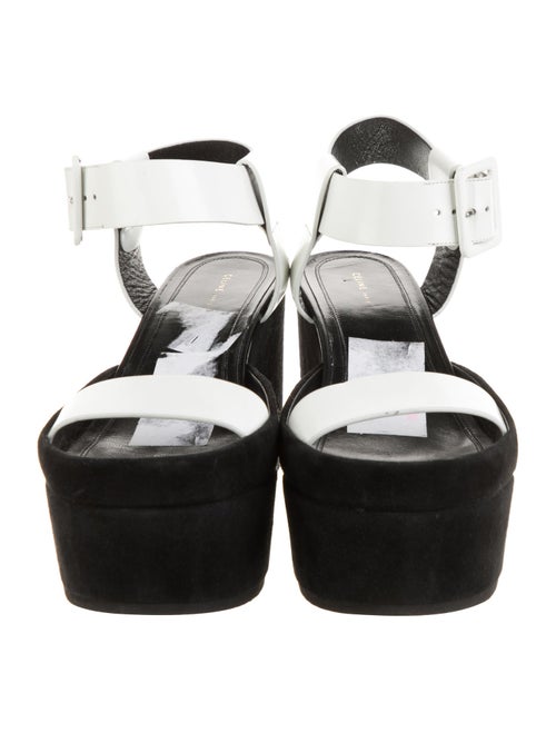Celine Leather Colorblock Pattern Sandals
