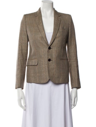 Celine Wool Houndstooth Print Blazer