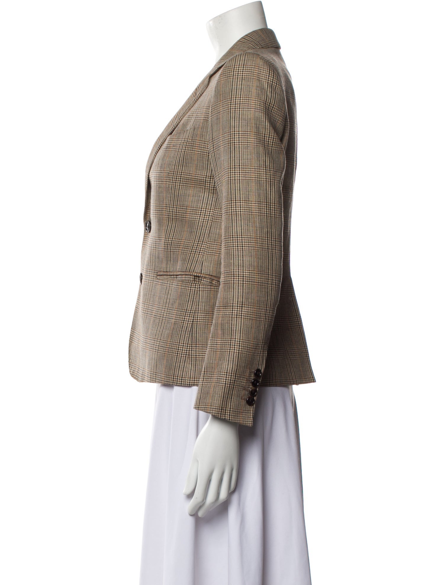 Celine Wool Houndstooth Print Blazer