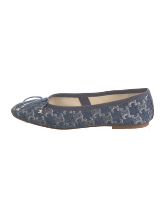 Celine Denim Printed Ballet Flats