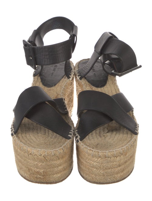 Celine Leather Whipstitch Trim Espadrilles