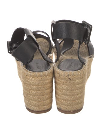 Celine Leather Whipstitch Trim Espadrilles