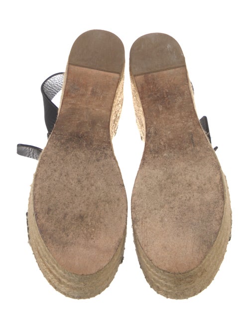 Celine Leather Whipstitch Trim Espadrilles