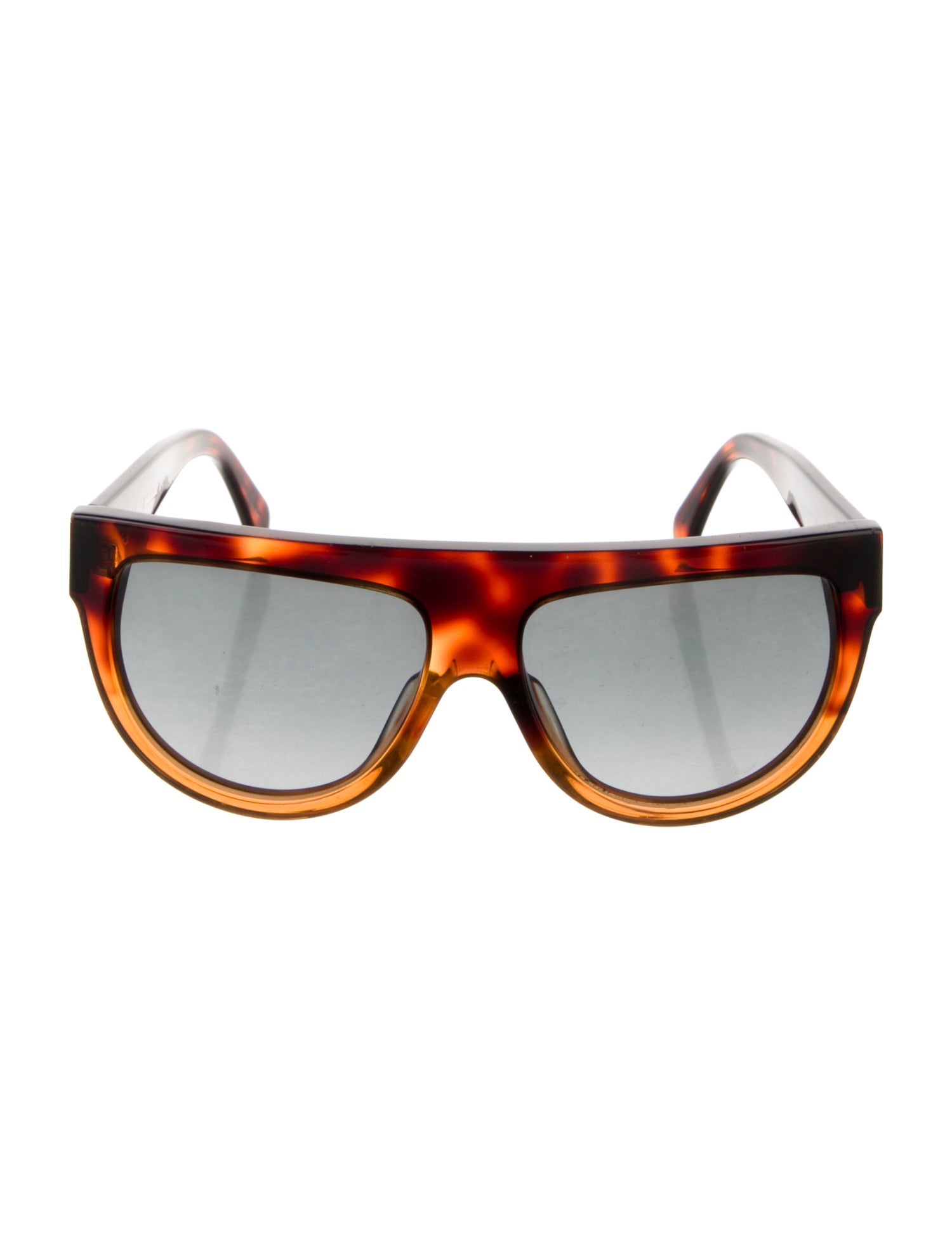 Celine Celine Brown Tortoise Flat Top Sunglasses Oversize Sunglasses