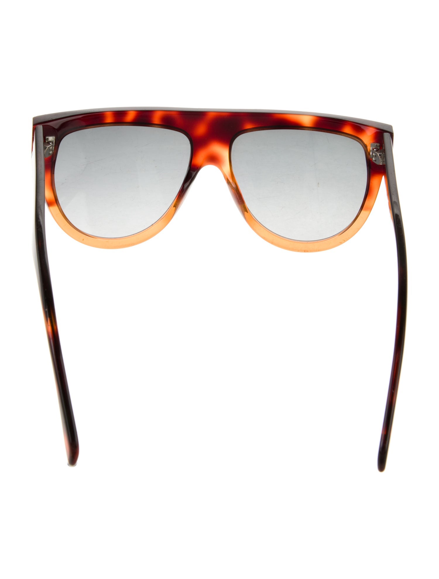 Celine Celine Brown Tortoise Flat Top Sunglasses Oversize Sunglasses