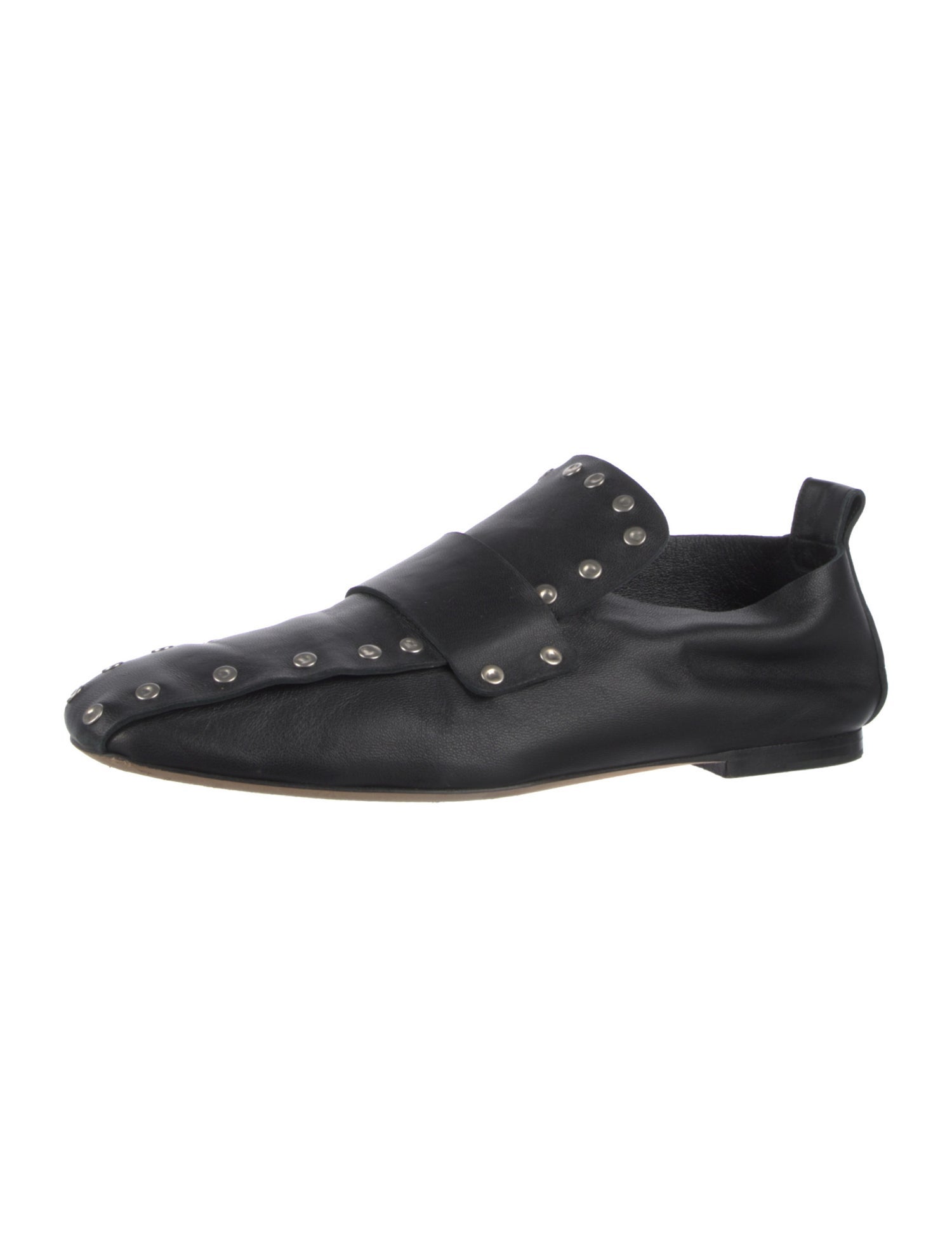 Celine Leather Studded Accents Loafers