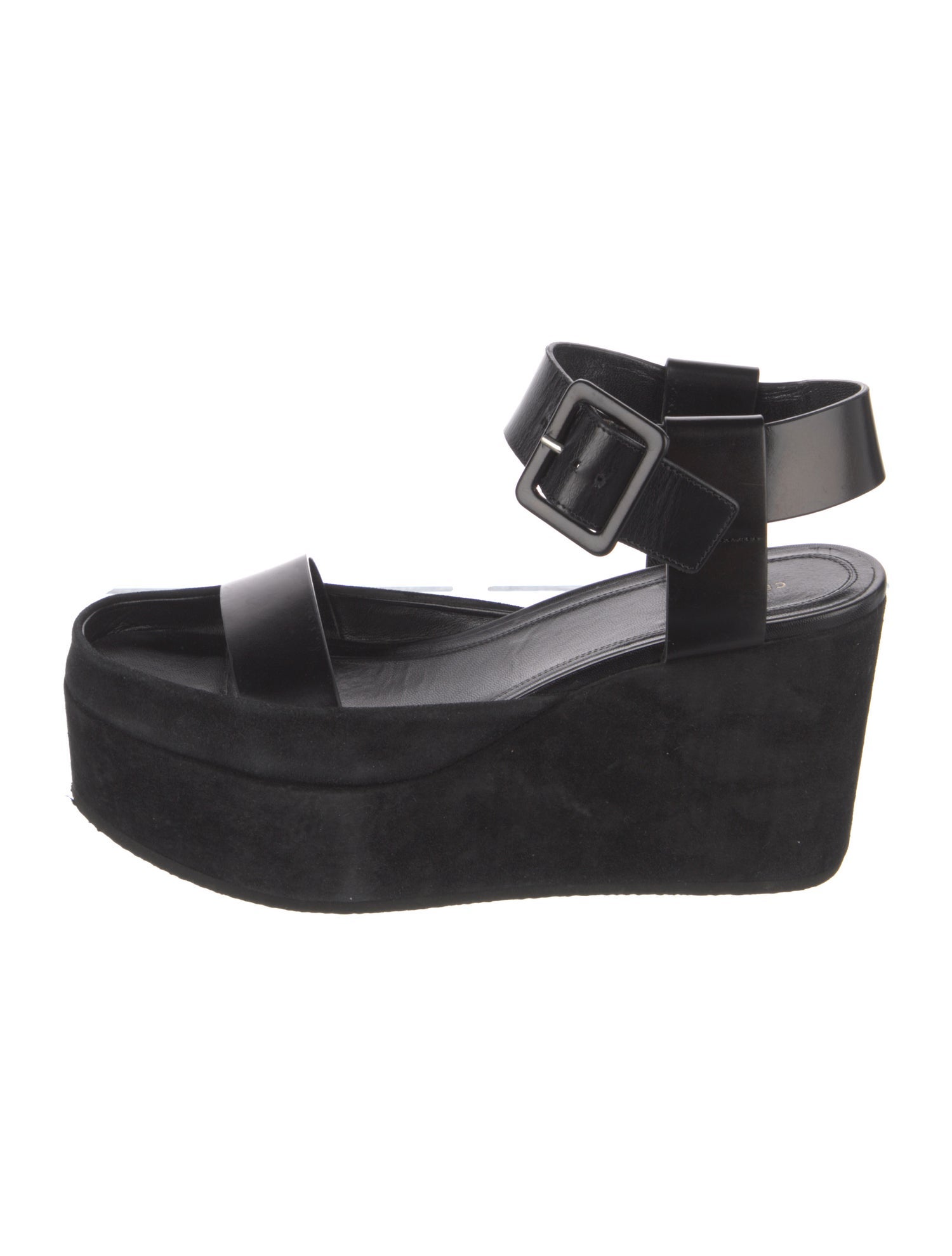 Saint Laurent Patent Leather T-Strap Sandals w/ Tags - Black
