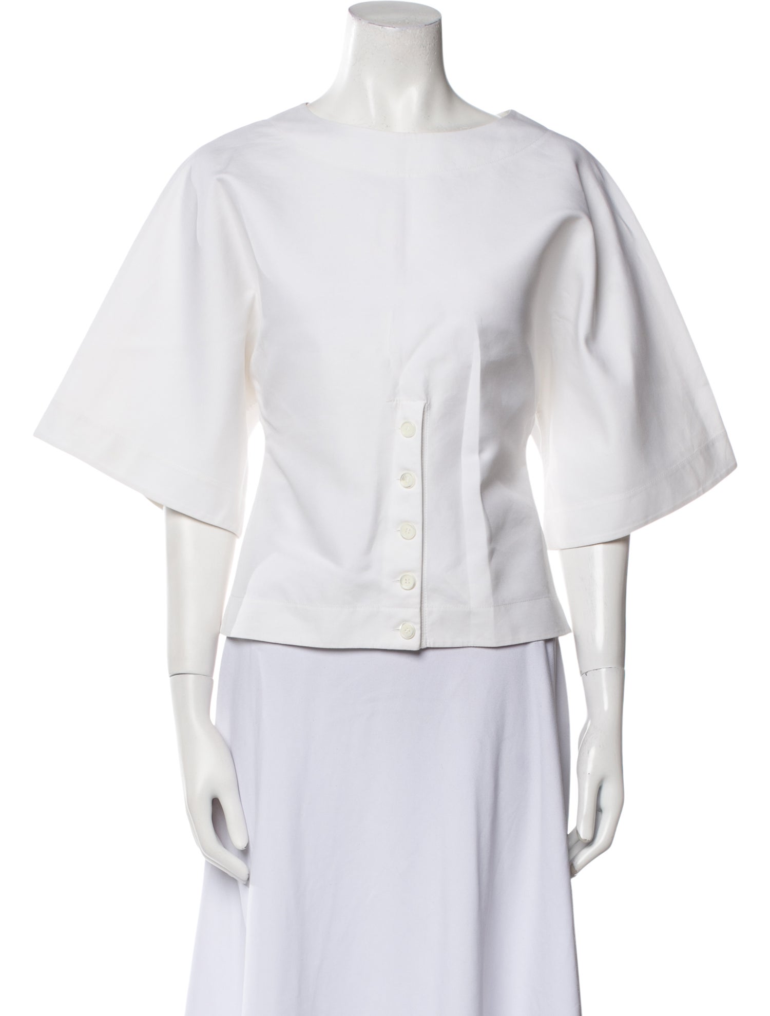 Celine Scoop Neck Three-Quarter Sleeve Top