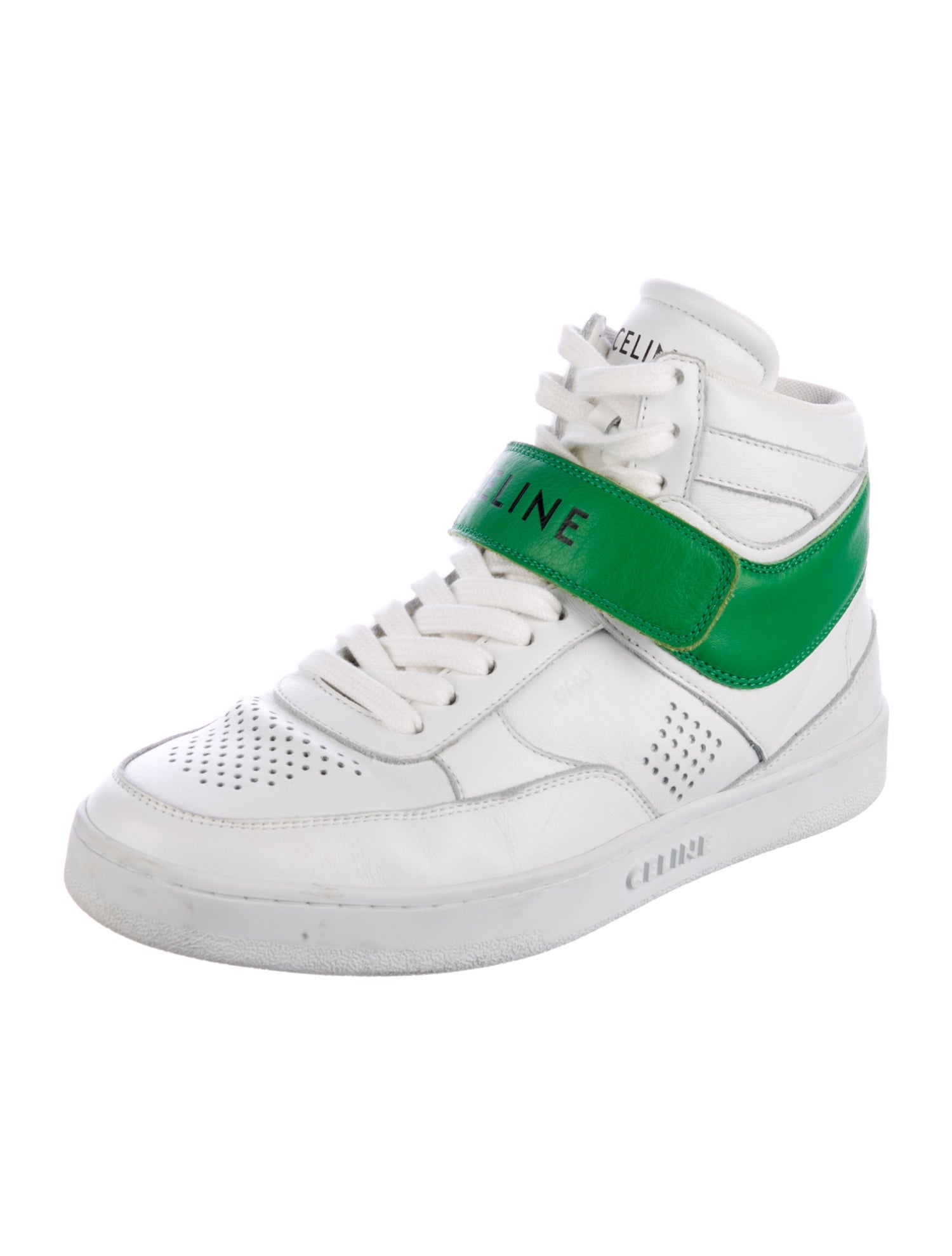 Celine Leather Colorblock Pattern Sneakers