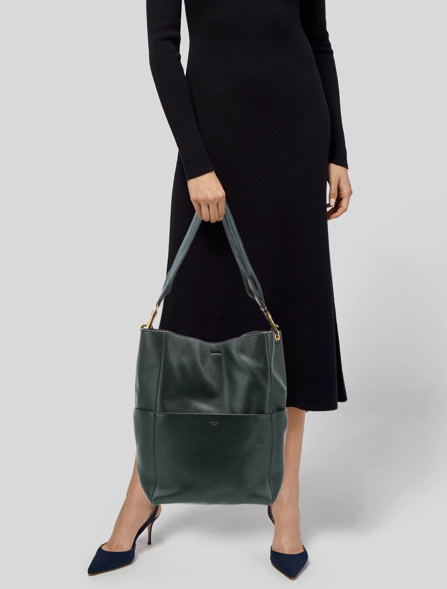 Celine Leather Seau Sangle Medium