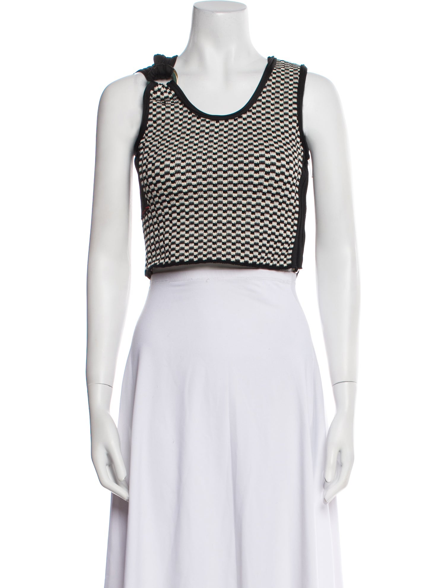 Celine Striped Scoop Neck Crop Top