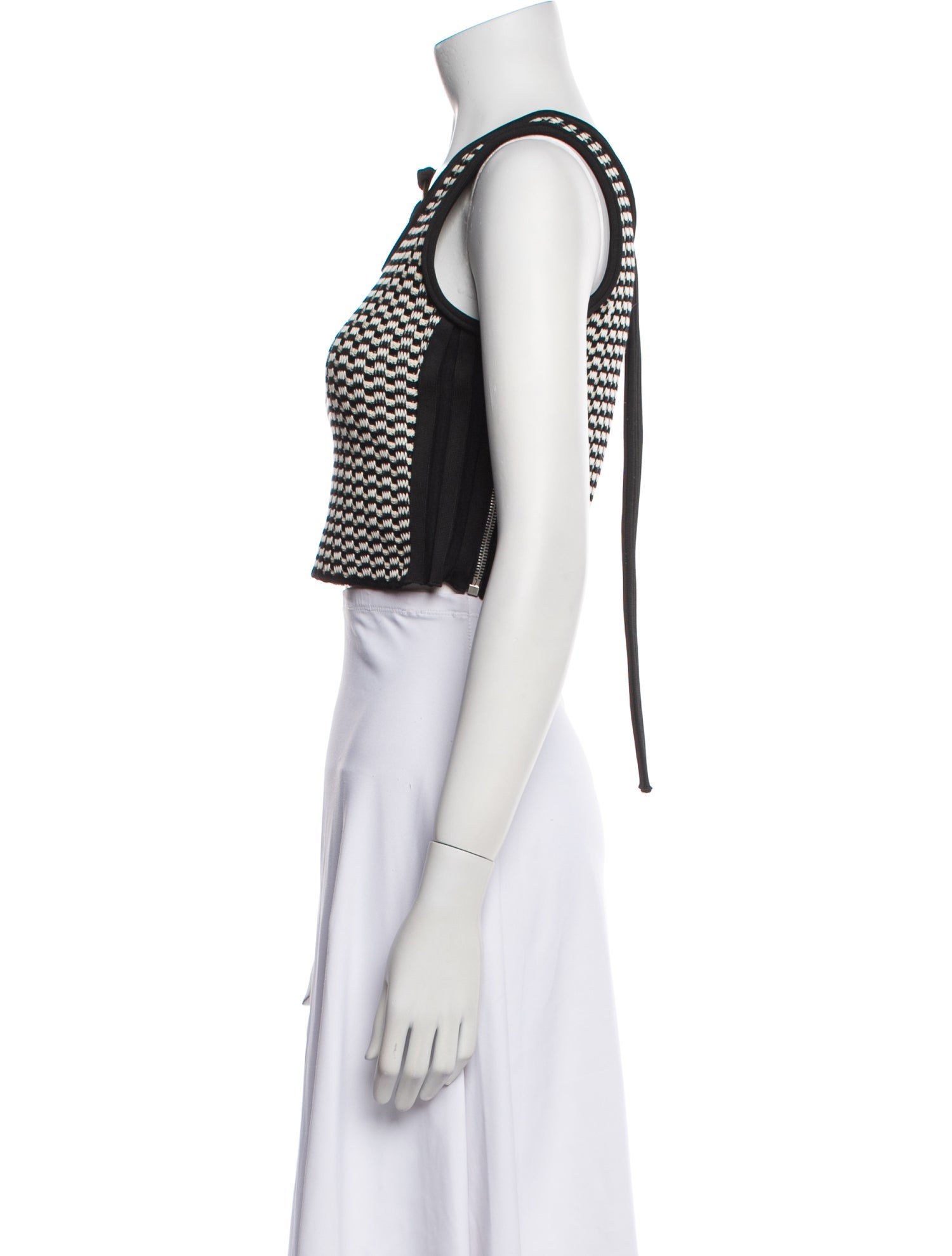 Celine Striped Scoop Neck Crop Top