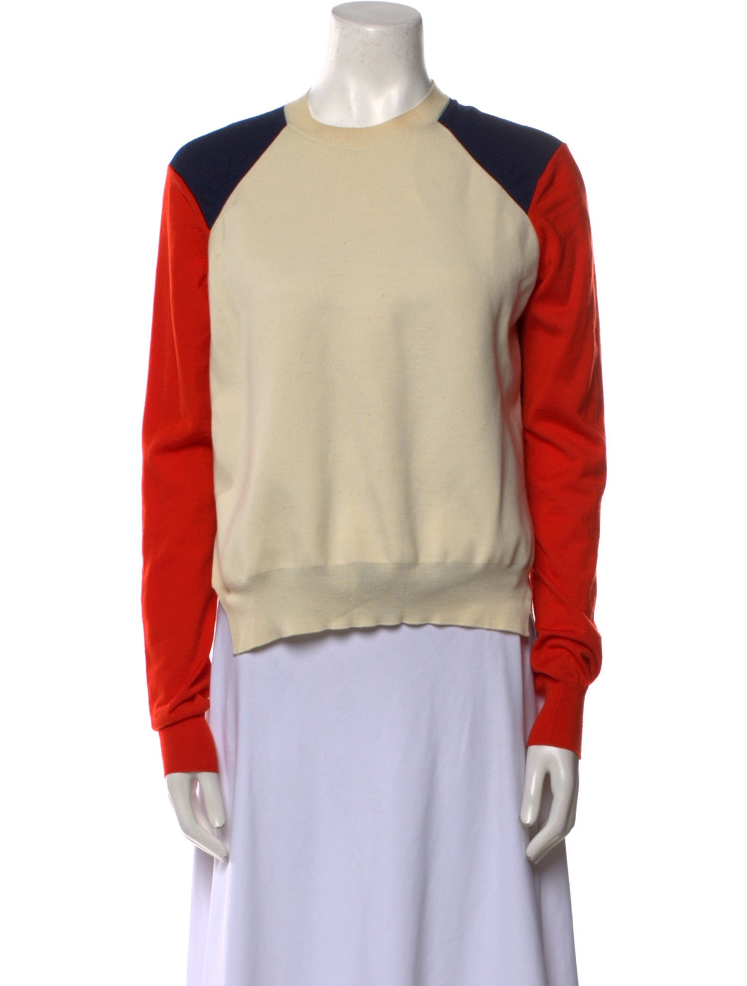 Celine Colorblock Pullover Wool Sweater